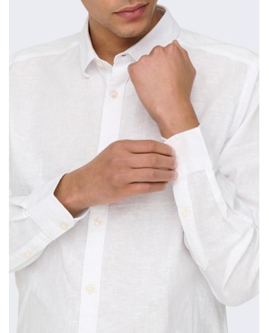 Only & Sons Camisa lino Onscaiden LS Solid Shirt NOOS 22012321