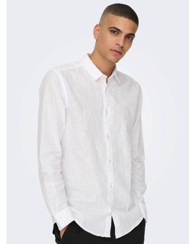 Only & Sons Camisa lino Onscaiden LS Solid Shirt NOOS 22012321