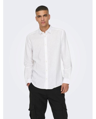 Only & Sons Camisa lino Onscaiden LS Solid Shirt NOOS 22012321
