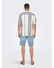 Only & Sons Camisa Onscaiden Life Stripe Res Linen Blend Noos