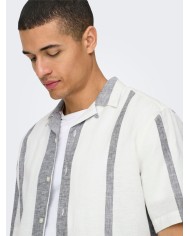 Only & Sons Camisa Onscaiden Life Stripe Res Linen Blend Noos