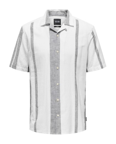 Only & Sons Camisa Onscaiden Life Stripe Res Linen Blend Noos