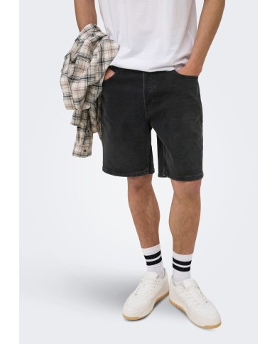 Only & Sons Pantalón Vaquero Corto Onsedge  Stretch Box AM Shorts
