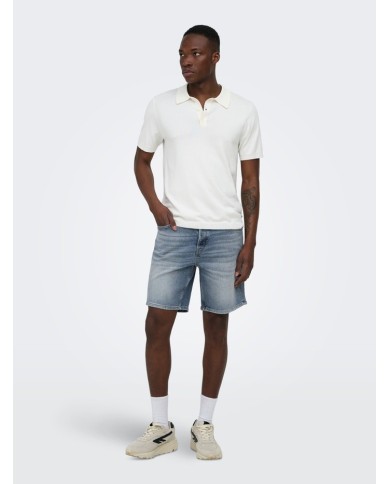 Only & Sons Pantalón vaquero corto Onsedge Perf LB 6966 Dot Dnm Short Noos