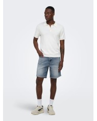 Only & Sons Pantalón vaquero corto Onsedge Perf LB 6966 Dot Dnm Short Noos