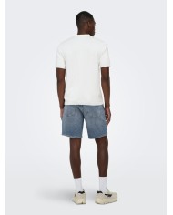 Only & Sons Pantalón vaquero corto Onsedge Perf LB 6966 Dot Dnm Short Noos