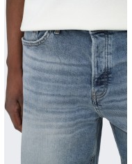 Only & Sons Pantalón vaquero corto Onsedge Perf LB 6966 Dot Dnm Short Noos