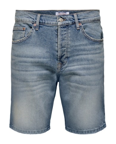 Only & Sons Pantalón vaquero corto Onsedge Perf LB 6966 Dot Dnm Short Noos