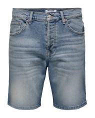 Only & Sons Pantalón vaquero corto Onsedge Perf LB 6966 Dot Dnm Short Noos