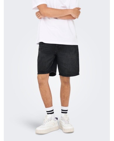 Only & Sons Pantalón Vaquero corto Onsedge Black 2047 TAI DNM Shorts Noos