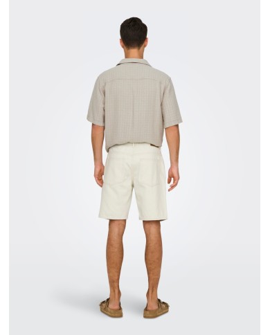 Only & Sons Pantaón Vaquero Corto Onsedge Ecru 2044 Pim DNM Shorts Noos