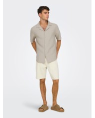Only & Sons Pantaón Vaquero Corto Onsedge Ecru 2044 Pim DNM Shorts Noos