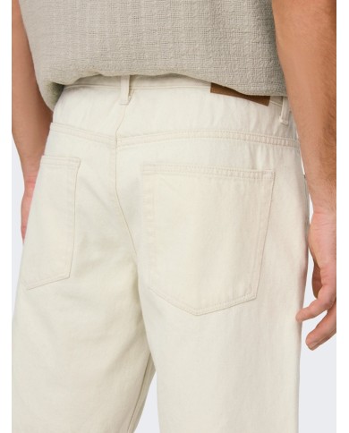Only & Sons Pantaón Vaquero Corto Onsedge Ecru 2044 Pim DNM Shorts Noos