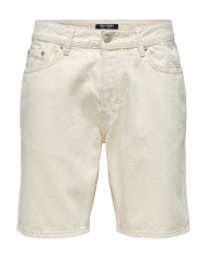 Only & Sons Pantaón Vaquero Corto Onsedge Ecru 2044 Pim DNM Shorts Noos