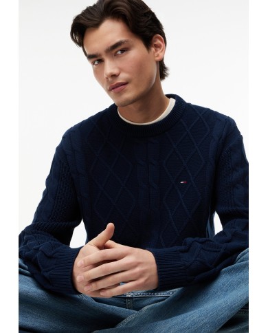 Tommy Jeans Jersey TJM Reg Classic Flag Cable Sweater