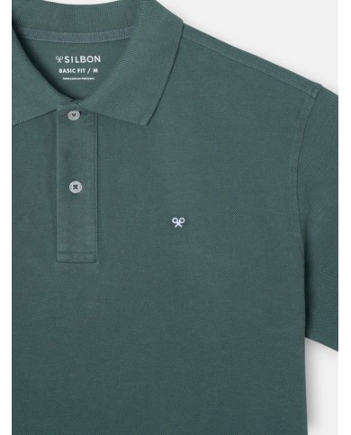 Silbon Polo Manga Corta Verde Oscuro