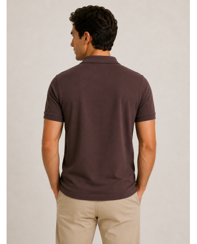 Silbon Polo Manga Corta Marrón