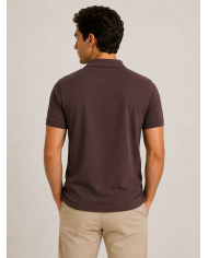 Silbon Polo Manga Corta Marrón