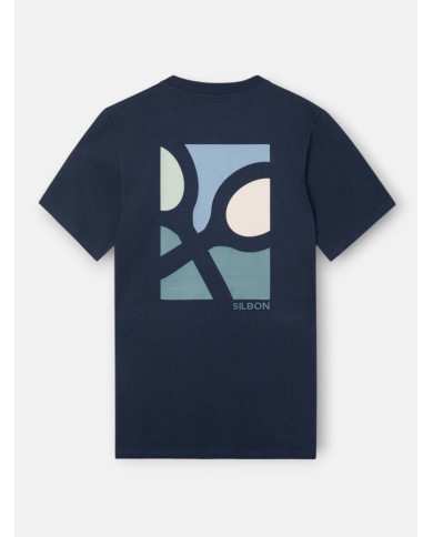 Silbon Camiseta Poster raquetas Azul Marino