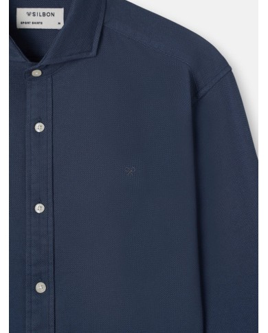 Silbon Camisa sport Estructura Navy