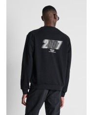 Antony Morato Sudadera relaxed fit en mezcla de algodón con estampado flock engomada delante y detrás