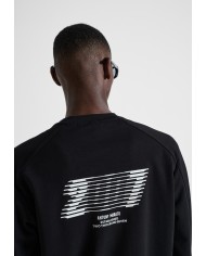 Antony Morato Sudadera relaxed fit en mezcla de algodón con estampado flock engomada delante y detrás