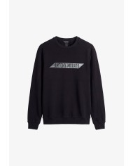 Antony Morato Sudadera relaxed fit en mezcla de algodón con estampado flock engomada delante y detrás