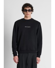 Antony Morato Sudadera regular fit en interlock de algodón con logo plata estampada