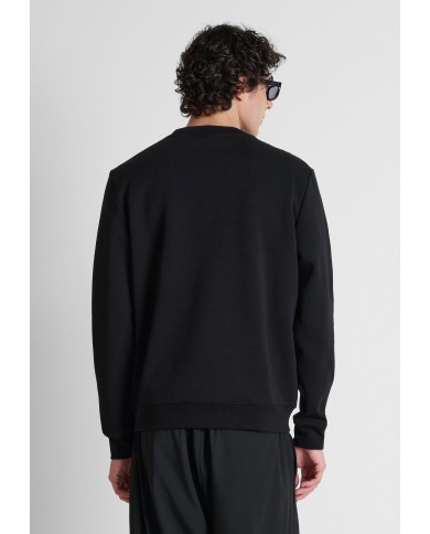 Antony Morato Sudadera regular fit en interlock de algodón con logo plata estampada