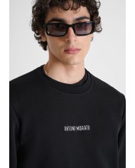 Antony Morato Sudadera regular fit en interlock de algodón con logo plata estampada