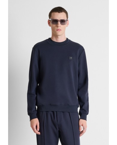 Antony Morato Sudadera regular fit en interlock con placa en el pecho