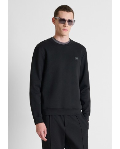 Antony Morato Sudadera regular fit en interlock con placa en el pecho