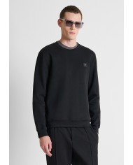 Antony Morato Sudadera regular fit en interlock con placa en el pecho