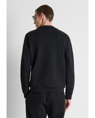 Antony Morato Sudadera regular fit en interlock con placa en el pecho