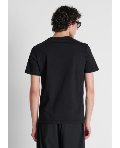 Antony Morato Camiseta regular fit en punto jersey de algodón con logo de plástico mate y estampado flock