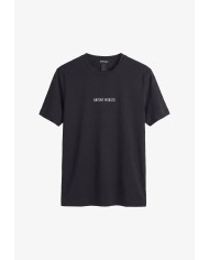 Antony Morato Camiseta regular fit en punto jersey de algodón con logo de plástico mate y estampado flock