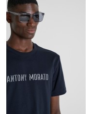 Antony Morato Camiseta regular fit en punto jersey de algodón con logo plata mate estampada
