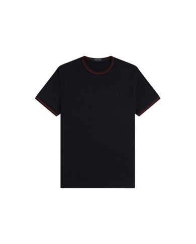 Fred Perry Camiseta con el ribete con dos franjas