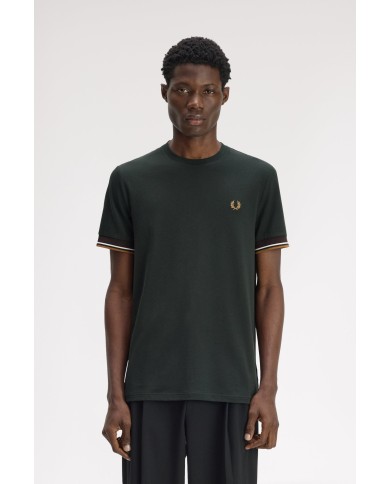 Fred Perry Camiseta con el ribete con dos franjas en los puños