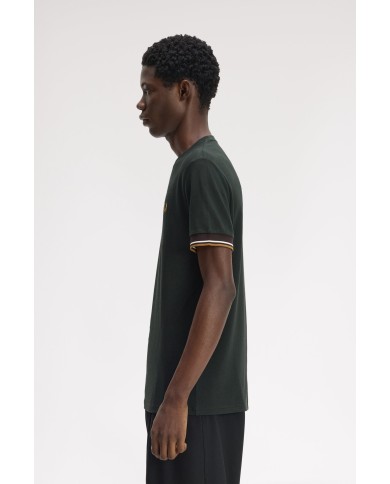 Fred Perry Camiseta con el ribete con dos franjas en los puños