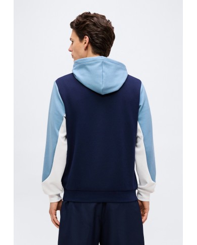 Lacoste Sudadera deportiva con capucha y cremallera y bloques de color