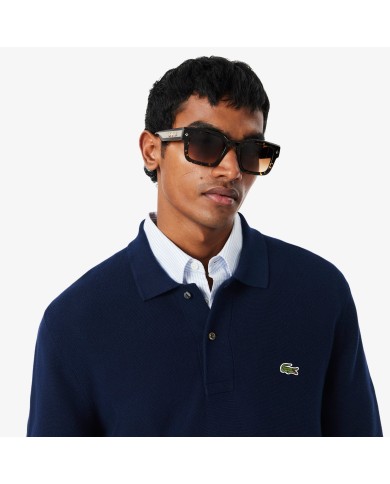 Lacoste Polo de punto de corte clásico y manga larga