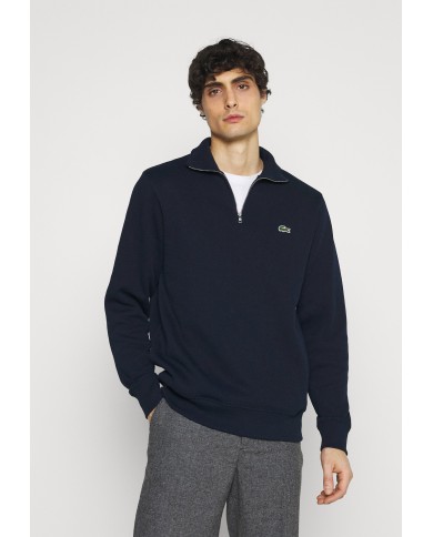 Lacoste Sudadera de interlock con cuello alto y cremallera