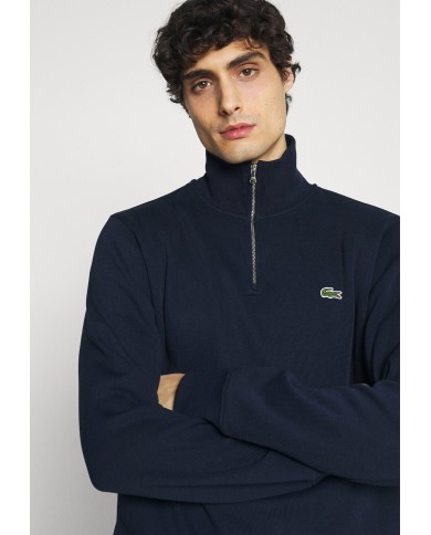 Lacoste Sudadera de interlock con cuello alto y cremallera