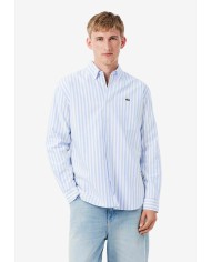 Lacoste Camisa Oxford de corte regular de rayas