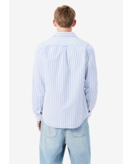Lacoste Camisa Oxford de corte regular de rayas