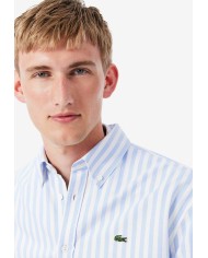 Lacoste Camisa Oxford de corte regular de rayas