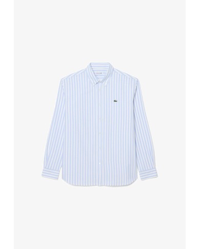 Lacoste Camisa Oxford de corte regular de rayas