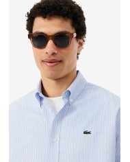 Lacoste Camisa Oxford de corte regular de rayas