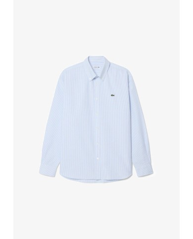 Lacoste Camisa Oxford de corte regular de rayas